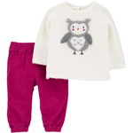 2-Piece Owl セーター & Corduroy パンツ セット