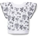 PALM TOILE FLUTTER SLEEVE TOP