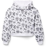 PALM TOILE CROPPED HOODED SWEATSHIRT