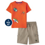 Gymboree / ジンボリー Embroidered Bug トップAnd Pull On Cargo ショーツセット